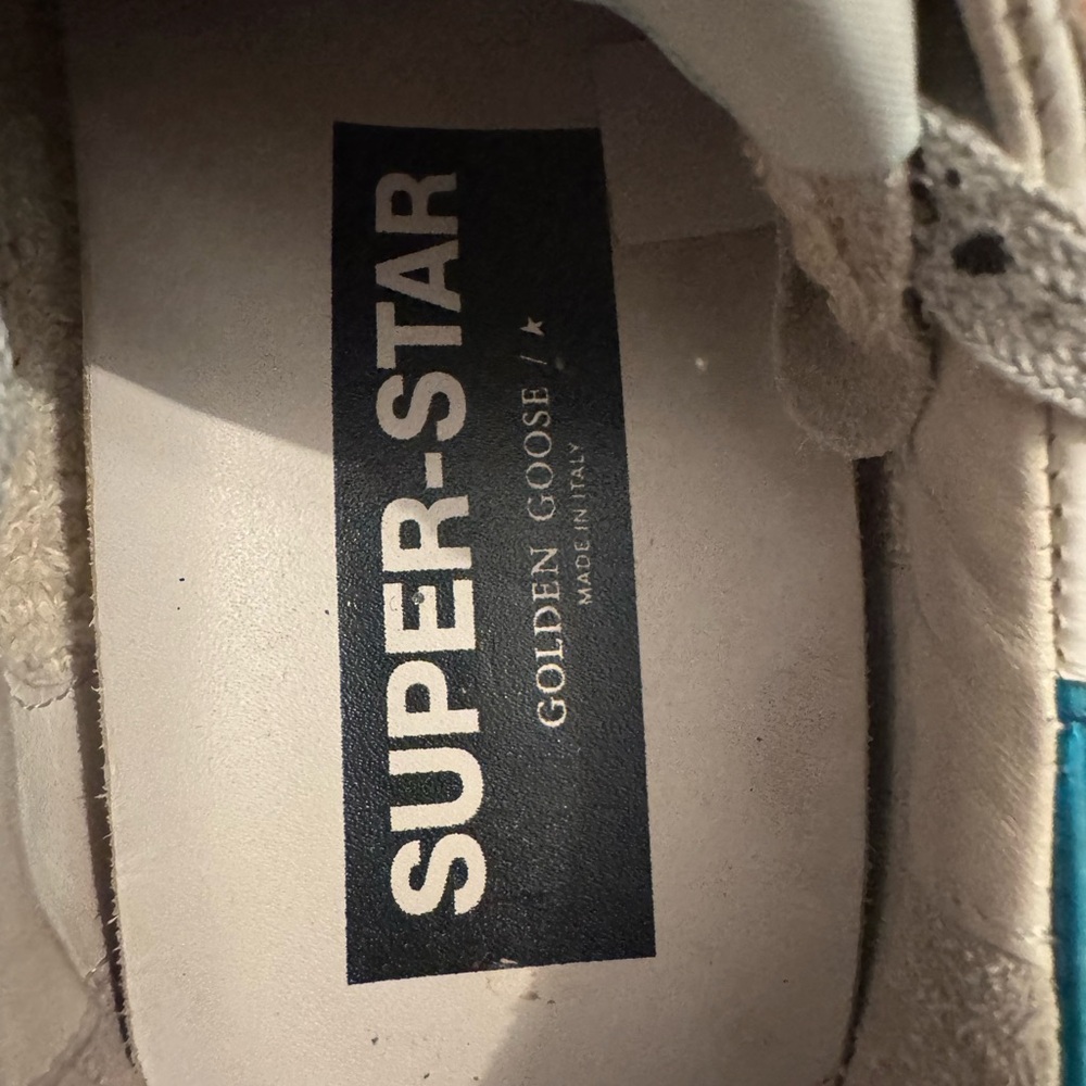 Golden Goose White and Blue Glitter Sneakers - Picture 11 of 14